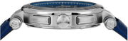 Versace Aion Chronograph Blue Dial Blue Leather Strap Watch for Men - VE1D01220