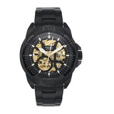 Fossil Bronson Automatic Skeleton Black Dial Black Steel Strap Watch for Men - ME3217