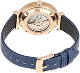 Emporio Armani Gianni T-Bar Analog Silver Dial Blue Leather Strap Watch For Women - AR60020