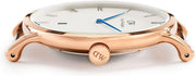 Daniel Wellington Dapper York White Dial Brown Leather Strap Watch For Men - DW00100085
