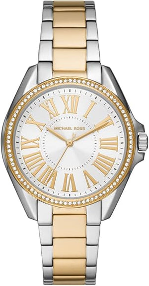 Michael Kors Kacie Three Hand Silver Dial Two Tone Steel Strap Watch for Women - MK6931