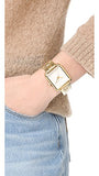 Michael Kors Lake Quartz White Dial Gold Steel Strap Watch For Women - MK3644