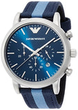 Emporio Armani Luigi Chronograph Quartz Blue Dial Blue Nylon Strap Watch For Men - AR1949