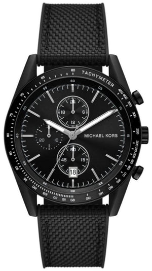 Michael Kors Accelerator Chronograph Black Dial Black Nylon Strap Watch for Men - MK9143