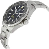 Tag Heuer Aquaracer Caliber 5 Black Dial Silver Steel Strap Watch for Men - WAY201A .BA0927