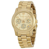 Michael Kors Runway Gold Dial Gold Stainless Steel Strap Watch for Women - MK5055