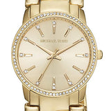 Michael Kors Nini Three Hand Gold Dial Gold Steel Strap Watch For Women - MK3235