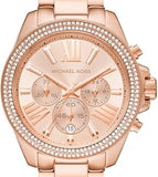 Michael Kors Wren Chronograph Rose Gold Dial Rose Gold Steel Strap Watch for Women - MK7430