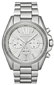Michael Kors Bradshaw Chronograph Silver Dial Silver Steel Strap Watch for Men - MK5535