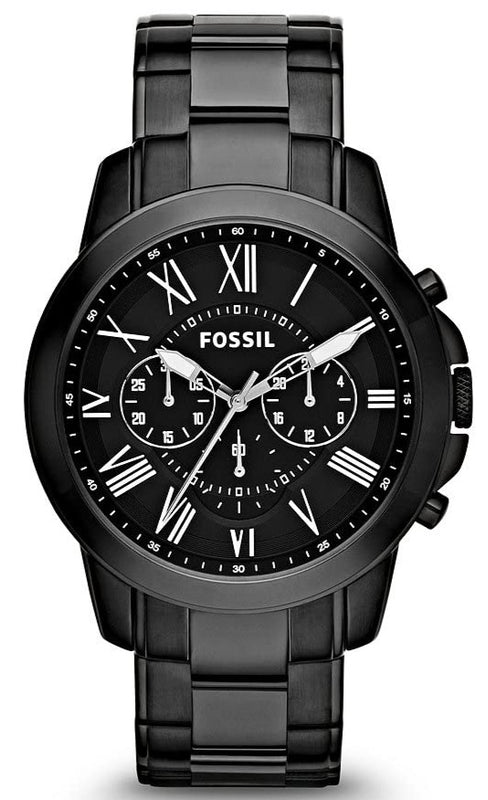 Fossil grant chronograph black dial sales men's watch