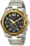 Guess Commander Chronograph Black Dial Two Tone Steel Strap Watch for Men - GW0056G4