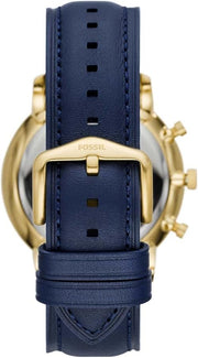Fossil Neutra Chronograph Blue Dial Blue Leather Strap Watch for Men - FS5790