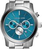 Michael Kors Runway Quartz Blue Dial Silver Steel Strap Watch For Women - MK5953