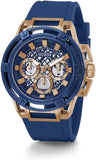 Guess Matrix Multifunction Blue Dial Blue Rubber Strap Watch for Men - GW0423G4