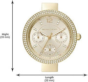 Michael Kors Parker Analog Gold Dial Gold Steel Strap Watch For Women - MK6833