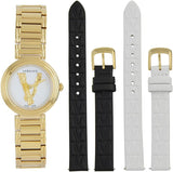 Versace Mini Virtus Quartz White Dial Gold Steel Strap Watch For Men - VET300221