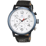 Tommy Hilfiger Jake Multi Function Quartz White Dial Black Leather Strap Watch for Men - 1791235