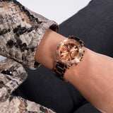 Guess Cosmic Chronograph Rose Gold Dial Rose Gold Steel Strap Watch for Women - GW0465L2