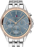 Tommy Hilfiger Ari Diamonds Blue Dial Silver Steel Strap Watch for Women - 1781976