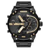 Diesel Mr. Daddy 2.0 Black Dial Black Steel Strap Watch For Men - DZ7435