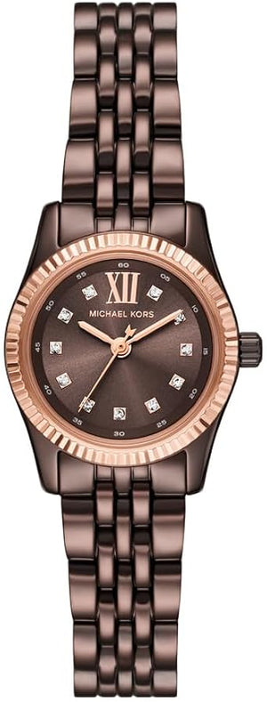 Michael Kors Lexington Three-Hand Brown Dial Brown Steel Strap Watch for Women - MK4844