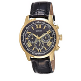 Guess Horizon Chronograph Quartz Black Dial Black Leather Strap Watch For Men - W0380G7