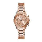 Guess Cosmic Chronograph Rose Gold Dial Rose Gold Steel Strap Watch for Women - GW0465L2