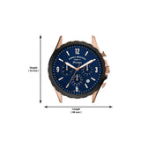 Fossil Forrester Chronograph Blue Dial Blue Leather Strap Watch for Men - FS5814