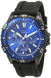 Fossil Garrett Chronograph Blue Dial Black Rubber Strap Watch for Men - FS5695