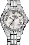 Guess Water Pro Diamonds Silver Dial Silver Steel Strap Watch For Women - G75511M