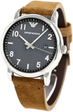 Emporio Armani Luigi Quartz Gray Dial Brown Leather Strap Watch For Men - AR11070