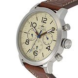 Tommy Hilfiger Jake Multifunction White Dial Brown Leather Strap Watch for Men - 1791230