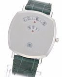 Gucci Grip Quartz Silver Dial Green Leather Strap Watch For Women - YA157414