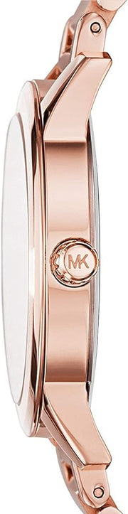 Michael Kors Hartman Rose Gold Dial Rose Gold Steel Strap Watch For Women - MK3491
