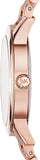 Michael Kors Hartman Rose Gold Dial Rose Gold Steel Strap Watch For Women - MK3491