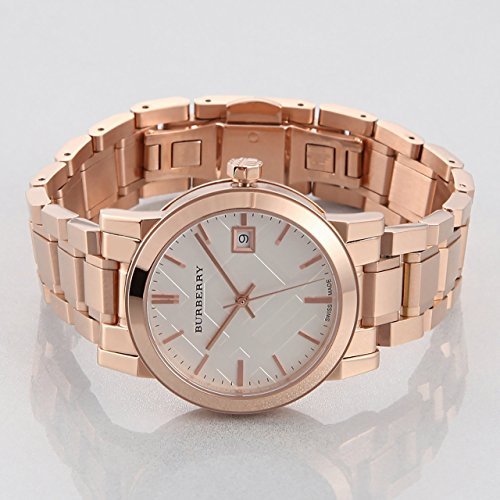Burberry The City White Dial Rose Gold Steel Strap Watch for Women