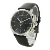 Calvin Klein Posh Black Dial Black Leather Strap Watch for Men - K8Q371C1