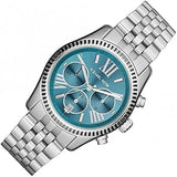 Michael Kors Lexington Chronograph Blue Dial Silver Steel Strap Watch For Women - MK5887