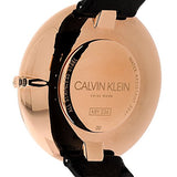 Calvin Klein Full Moon Black Dial Black Leather Strap Watch for Women - K8Y236C1