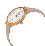 Fossil Jacqueline White Dial Pink Leather Strap Watch for Women - ES3988