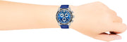 Versace V-Ray Chronograph Quartz Blue Dial Blue Leather Strap Watch for Men - VE2I00721