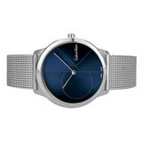 Calvin Klein Minimal Blue Dial Silver Mesh Bracelet Watch for Women - K3M2212N