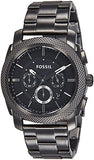 Fossil Machine Chronograph Black Dial Black Steel Strap Watch for Men - FS4662