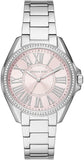 Michael Kors Kacie Three Hand Pink Dial Silver Steel Strap Watch for Women - MK6929