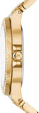 Michael Kors Lennox Three-Hand Gold Dial Gold Steel Strap Watch For Women - MK7339