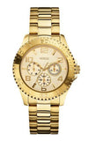 Guess BFF Multifunction Gold Dial Gold Steel Strap Watch for Men - W0231L2