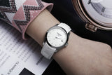Tissot Couturier Jam Tangan Wanita Tali Kulit Putih Dial Perak untuk Wanita - T035.210.16.011.00