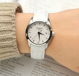 Tissot Couturier Jam Tangan Wanita Tali Kulit Putih Dial Perak untuk Wanita - T035.210.16.011.00