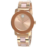 Movado Bold Rose Gold Dial Two Tone Steel Strap Watch for Women - 3600639