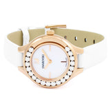 Swarovski Lovely Crystals Mother of Pearl Dial White Leather Strap Watch for Women - 5242904